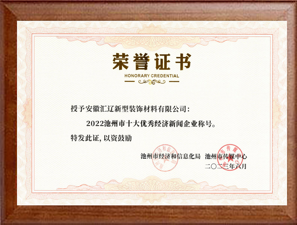 池州市十大優(yōu)秀經(jīng)濟(jì)新聞企業(yè)